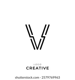 V Creative Latter Logo Design. Branding Logo Design. Creative Logo. Template. Vector illustration. Modern Monogram Design. Brand Identity Design