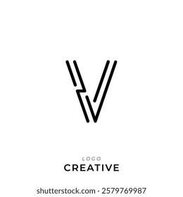 V Creative Latter Logo Design. Branding Logo Design. Creative Logo. Template. Vector illustration. Modern Monogram Design. Brand Identity Design