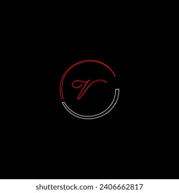 V creative modern letters logo design template