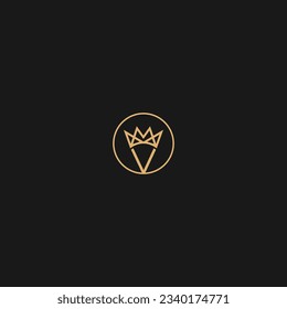 V Crown logo template. Crown flat icon. Crown King, Prince, Queen or Princess
