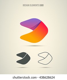 V and D company vector sign and logo design. Vector abstract design elements. Color letters. Line art. Modern abstract design shapes isolated on white background. Application icon design. Minimal