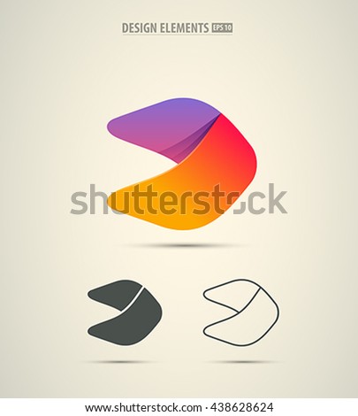V and D company vector sign and logo design. Vector abstract design elements. Color letters. Line art. Modern abstract design shapes isolated on white background. Application icon design. Minimal
