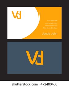 V & D Joint letter logo with card template