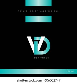 V & D Letter logo with Packaging design vector template