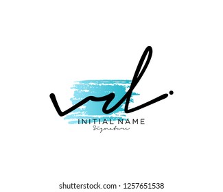 V D Signature initial logo template vector