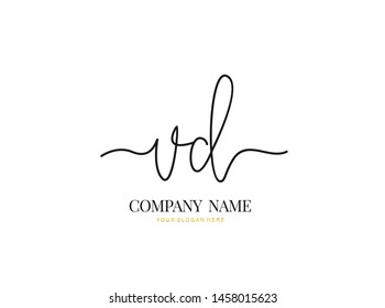 V D VD Initial handwriting logo design with circle. Beautiful design handwritten logo for fashion, team, wedding, luxury logo.
