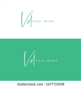 V D VD Initial letter handwriting and signature logo.