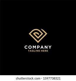 V diamond letter initial vector logo concept.
