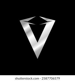 V Diamond Logo design. Initial identity Letter V with Diamond logo design vector template