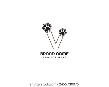 v dog letter logo design