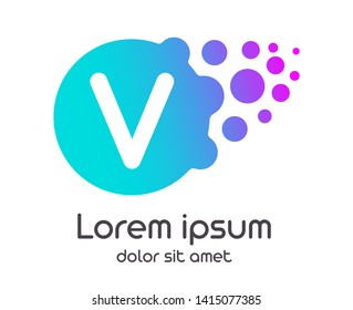v dots logo with gradient full vector