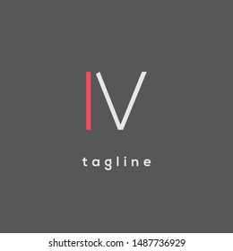 I & V double letter logo