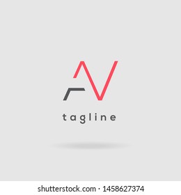 A & V Double letter logo vector design template