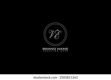 V E letter logo design. VE circle, triangle, hexagon, flat and simple style with white color variation letter logo set in one artboard. VE minimalist and