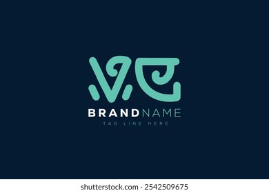 Design dos logotipos V e E. Monograma do logotipo das letras abstratas VE. Este design de logotipo é o processo de criação de um símbolo visual que representa uma marca, empresa ou indivíduo.