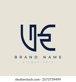 V and E logo design. VE abstract Letters Logo Monogram. This logo design is the process of creating a visual symbol that represents a brand, company, or individual.