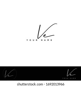  V E VE Initial letter handwriting and signature logo.	
