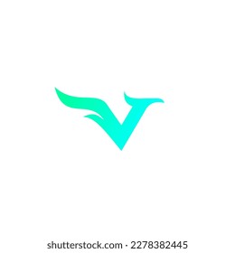 V Eagle Logo Design. V Wing Logo Icon. Falcon