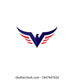 V Eagle Logo For Military Design