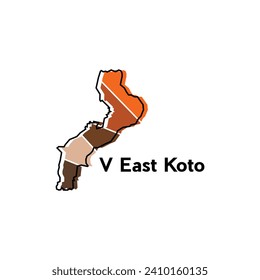 V East Koto map. vector map of Indonesia Country colorful design, suitable for your company