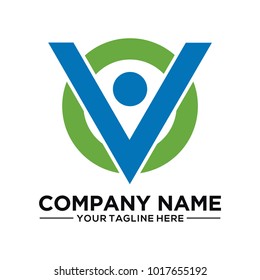 V eye vision concept logo health and celebration