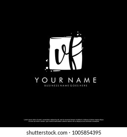 V F initial square logo template vector