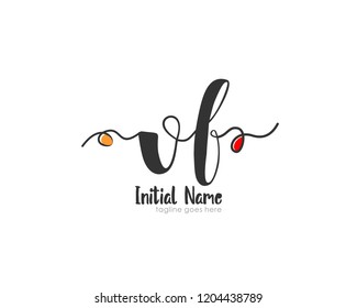 V F VF Initial handwriting logo vector template