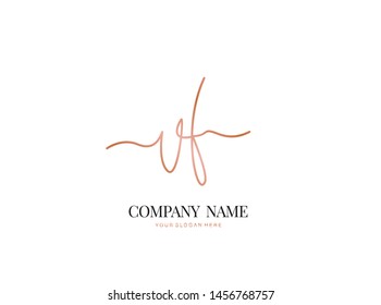 V F VF Initial handwriting logo design with circle. Beautiful design handwritten logo for fashion, team, wedding, luxury logo.