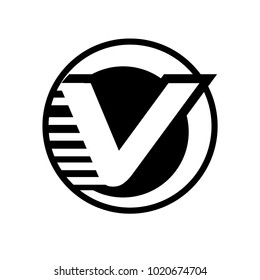 v fast letter logo