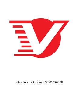 V fast letter logo