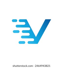 v símbolo abstracto de Vector de logotipo rápido