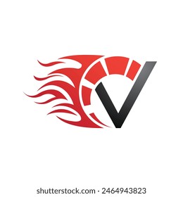 v símbolo abstracto de Vector de logotipo rápido