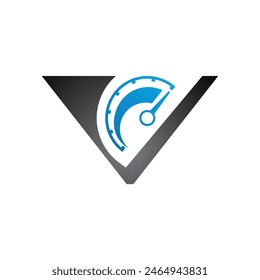 v fast logo vector abstract symbol