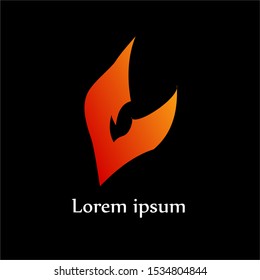 V Fire Flame Letter Logo Icon Design Vector For Company or Brand
