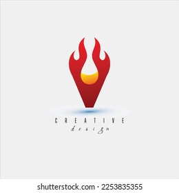 V and Fire Gas logo with leading lines and road concept design. Letters with geometric design. Vector Illustration with letter and creative cuts and lines