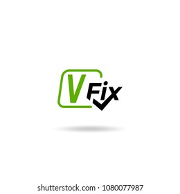 V Fix Logo Service Design Template. Can be adapt to Corporate identity, logo, icon, symbol and brand identity.