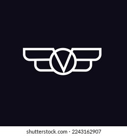 Diseño del logotipo de la letra de vuelo V