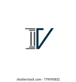 v font law logo flat vector template