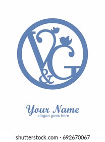 V G initial wedding decorative logo template 