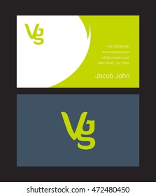 V & G Joint letter logo with card template