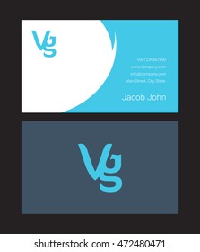 V & G Joint letter logo with card template