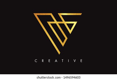 V Golden Letter Modern Trendy Design Logo. Letter V Gold Icon Logo with Monogram Vector Illustration.