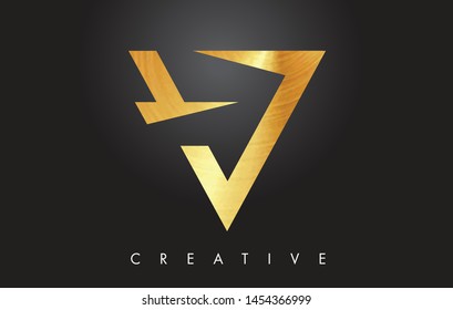 V Golden Letter Monogram Design Logo. Gold Letter V Icon Logo Vector Illustration.