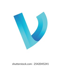 V gradient abstract typography letter logo