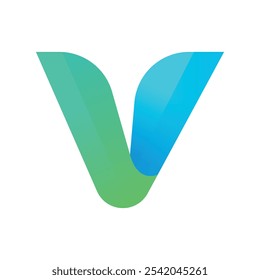 V gradient abstract typography letter logo