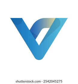 V gradient abstract typography letter logo