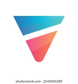 Logotipo de letra de tipografia abstrata de gradiente V