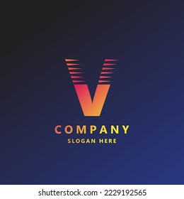 Logo de la letra del degradado V para marca y negocios. Diseño de degradado para uso creativo en la escritura de iconos