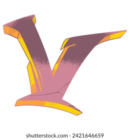 V Graffiti Font Letter Typography Vector