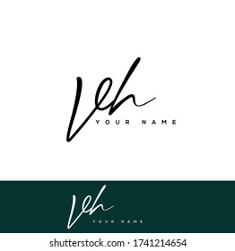  V H VH Escritura manuscrita inicial y logotipo de la firma.	
